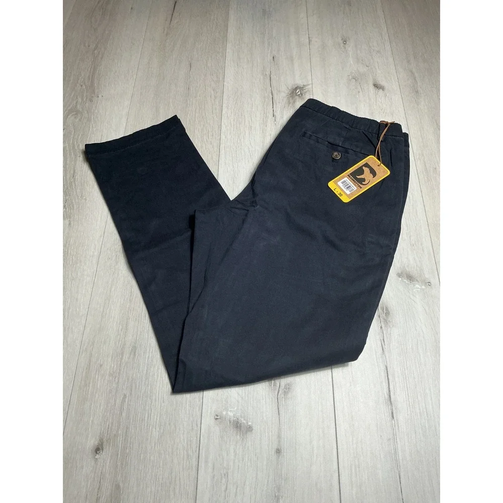 Bearbottom Clothing Mens Stretch Chino‎ Pants Large 30 Navy Casual New With Tags